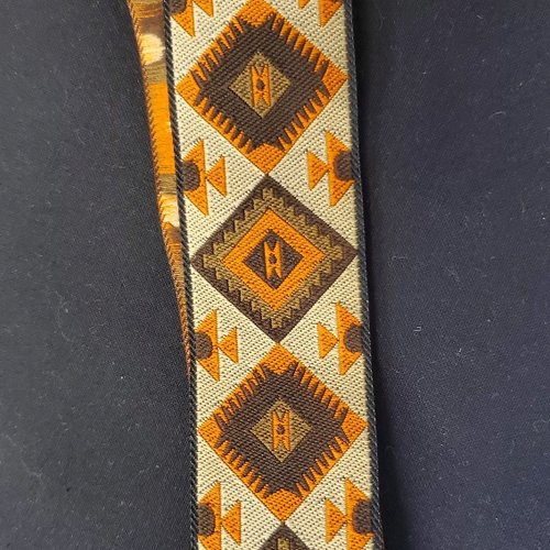 Ruban fantaisie tissé 30 mm - motifs géométriques ethniques