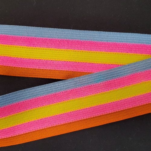 Ruban fantaisie tissé 40 mm - motifs géométriques ethniques