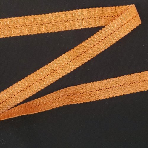 Ruban fantaisie tressé saumon irisé 15 mm