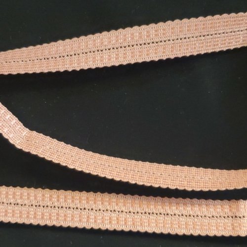 Ruban fantaisie tressé rose  irisé 15 mm