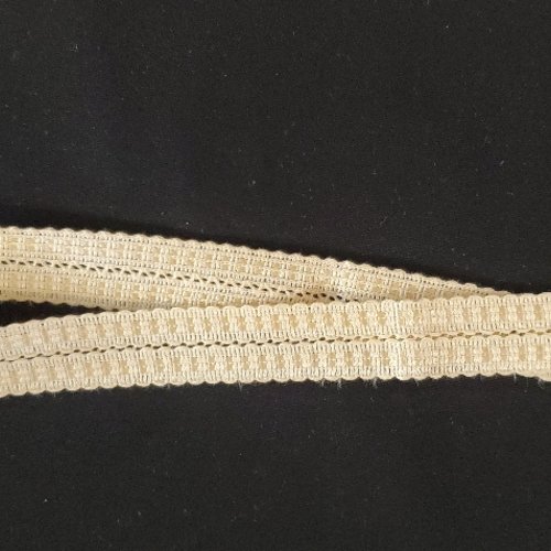 Ruban fantaisie tressé crème irisé 15 mm