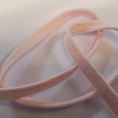 Ruban fantaisie plissé rose pâle 8 mm