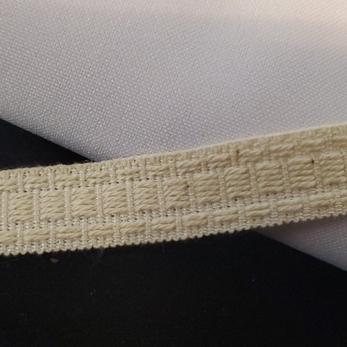 Ruban ameublement tissé 15 mm  blanc cassé