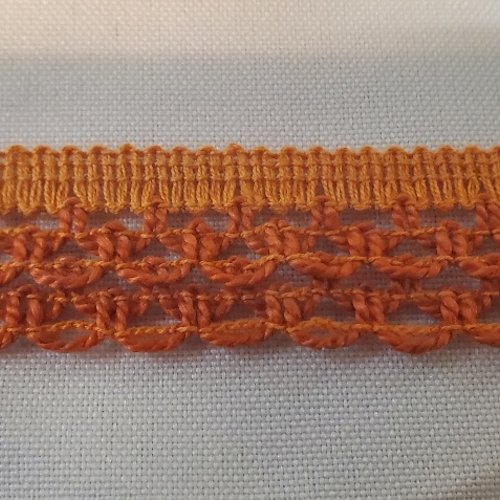 Ruban fantaisie crocheté orange 25 mm