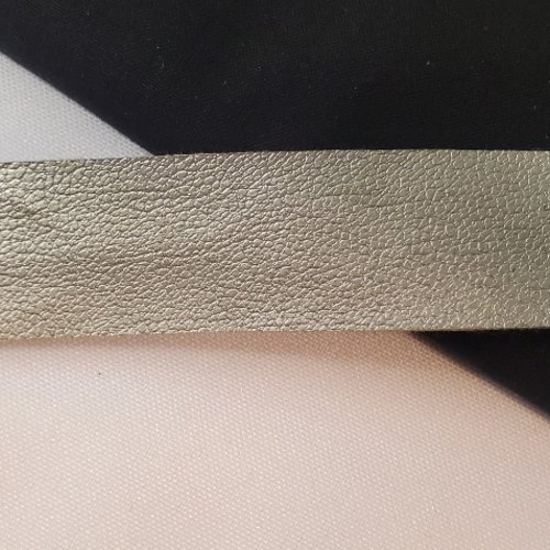 Ruban simili cuir gris argenté 25 mm