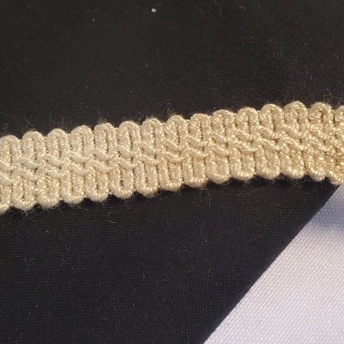 Ruban fantaisie en viscose beige 15 mm