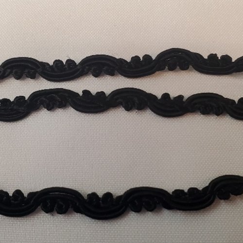 Galon fantaisie noir viscose 15 mm