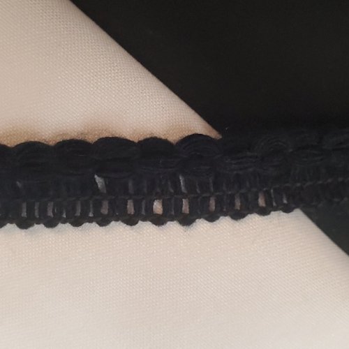 Ruban fantaisie lainage noir à relief 20 mm