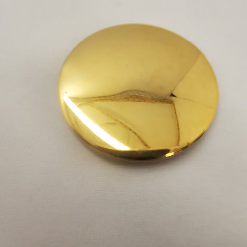 Bouton géant métal doré lisse miroir 50 mm