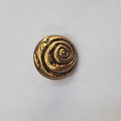 Bouton / bijou acrylique bicolore or & argent 18 mm