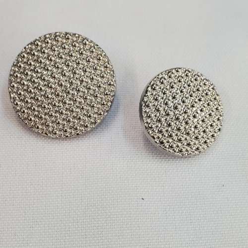 Bouton bijou acrylique argenté dôme lisse – 18 / 23 / 28 mm