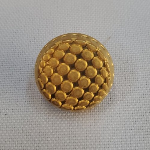 Bouton bijou acrylique doré quadrillé 18 mm