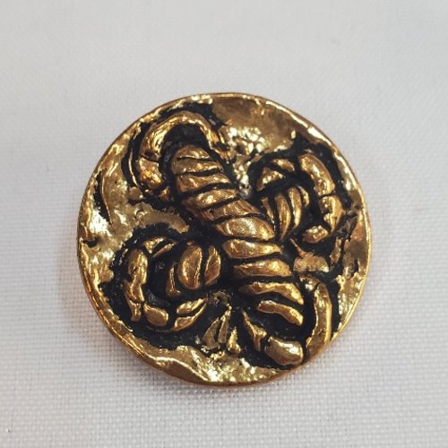 Bouton bijou acrylique doré abstrait – 35 mm