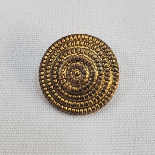 Bouton métal doré brillant motif bouquet de fleurs 19 mm