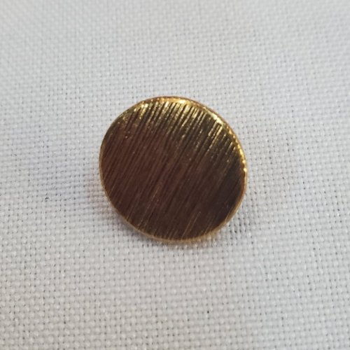Lot de 6 bouton bijou métal doré strié – 15 mm