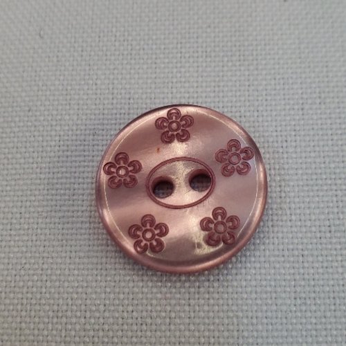 Bouton acrylique fleur saumon 18 mm