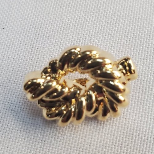 Bouton acrylique à queue nœud entrelacé - doré brillant - 22 mm x 16 mm