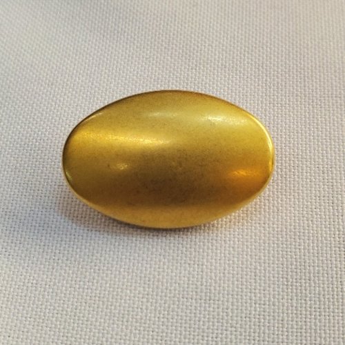 Bouton métal léger ovale galet - doré satiné - 30 mm x 20 mm