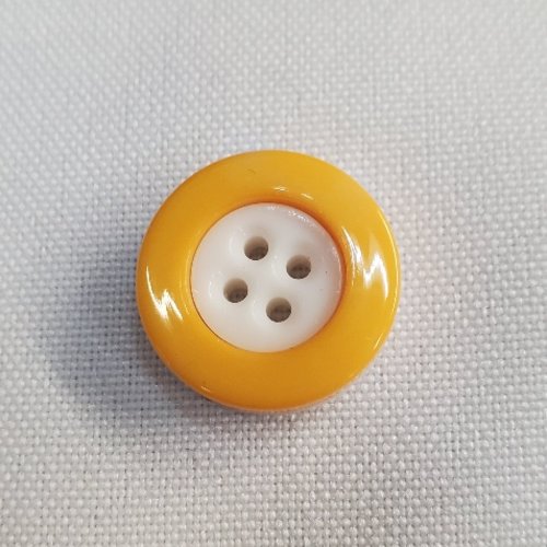 Bouton "soleil graphique" - jaune & blanc - 18 mm