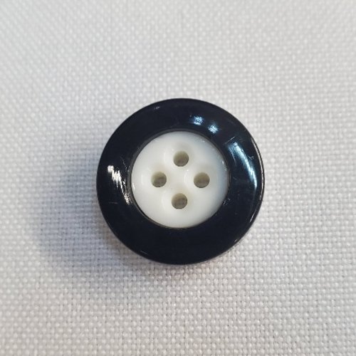 Bouton "contraste chic" - noir & blanc - 18 mm