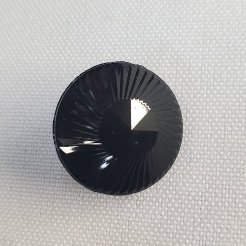 Bouton bijou "miroir de nuit" - noir intense - 19 mm
