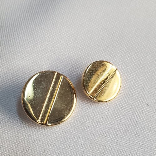 Bouton "sillon d'or" - métal doré - 14 mm ou 18 mm