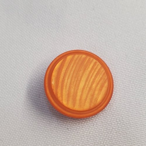 Bouton acrylique effet bois strié - orange - 23 et 28 mm