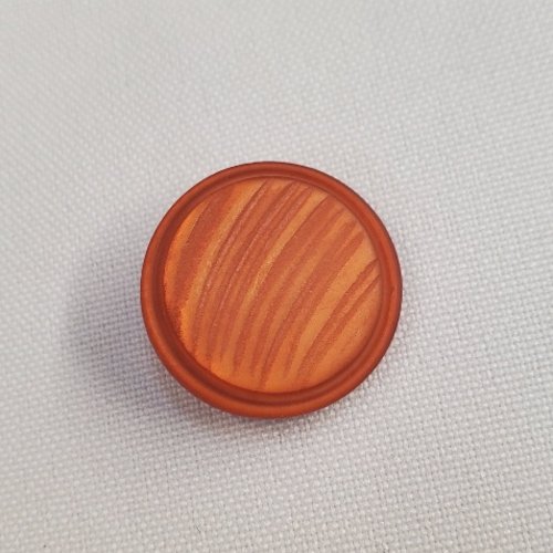 Bouton acrylique effet bois strié - orange foncé - 23 et 28 mm