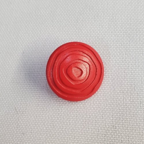 Bouton acrylique à queue "spirale" - rouge mat - 18 mm
