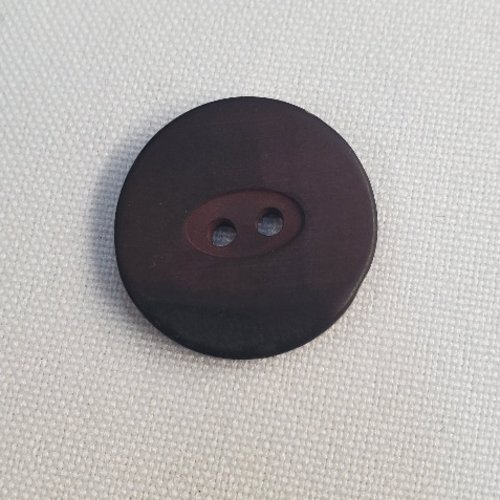 Bouton acrylique à cuvette - marron chocolat - 23 mm