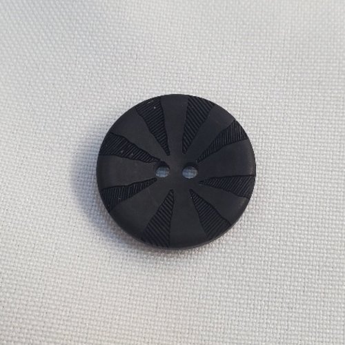 Bouton acrylique "soleil" - noir mat - 23 mm