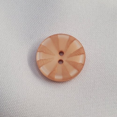 Bouton acrylique "soleil" - saumon mat - 23 mm