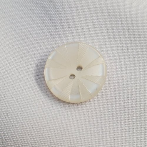 Bouton acrylique "soleil" - blanc mat - 23 mm