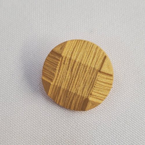 Bouton acrylique "vibration" - jaune d'or - 23 mm