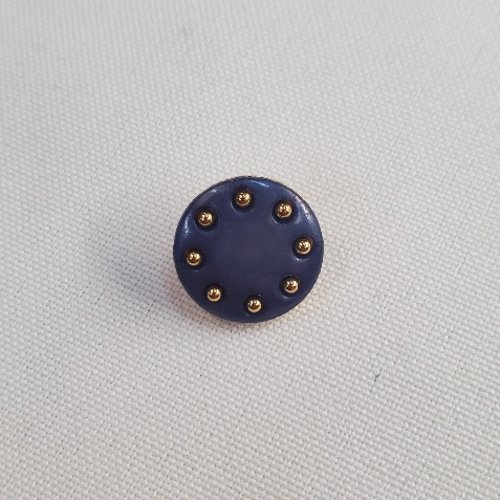 Bouton mixte "constellation" - bleu & or - 15 mm