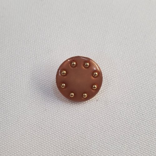 Bouton mixte "constellation" - miel  & or - 15 mm