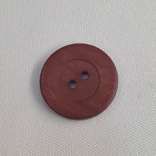Bouton acrylique "cuvette" - marron glacé - 23 mm