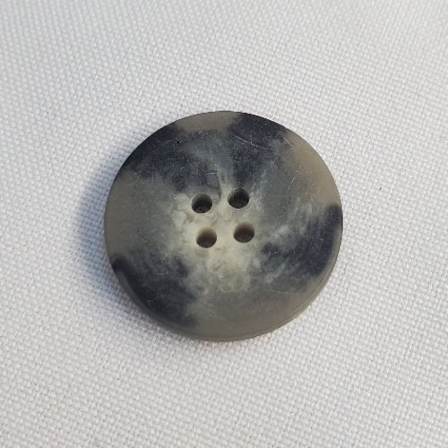 Bouton acrylique "minéral" - gris marbré - 25 mm