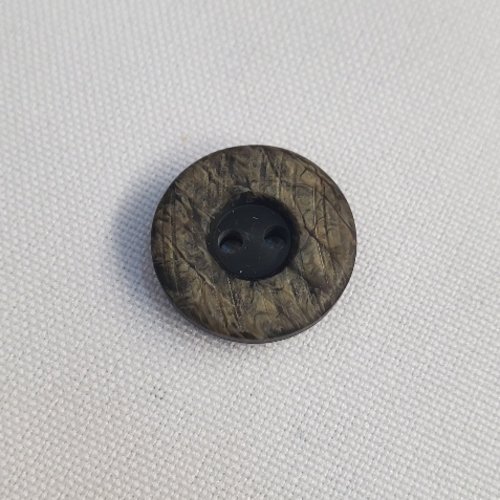 Bouton acrylique "écorce" - effet bois - 18 mm