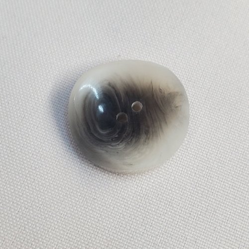 Bouton acrylique "nébuleuse" - gris marbré - 27 mm