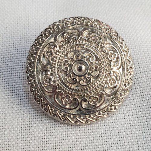 Bouton métal argenté "andalou" - 25 mm