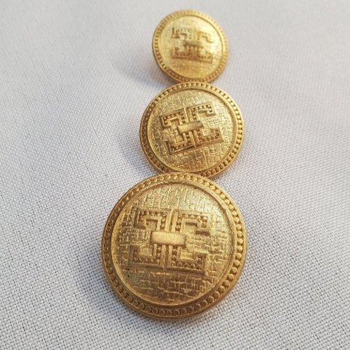 Bouton métal doré "labyrinthe" - motif grec - multi-tailles