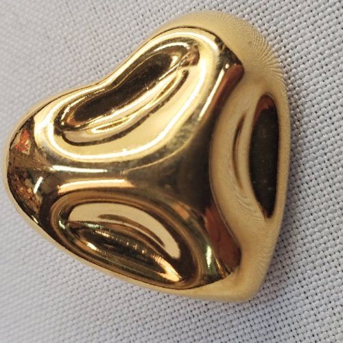 Bouton bijou métal doré "cœur d'or" - 28 mm