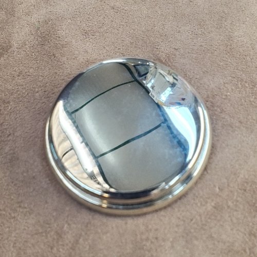 Bouton bijou géant "miroir royal" - argent - 45 mm