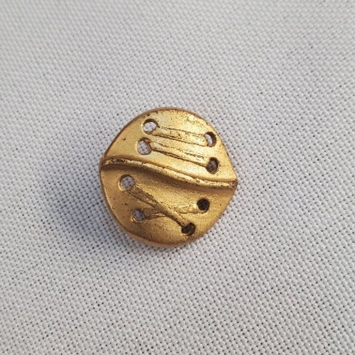 Bouton métal "point de chausson" - doré antique - 17 mm