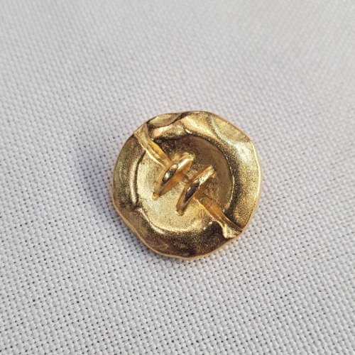 Bouton métal doré - motif rayonné - 18 mm