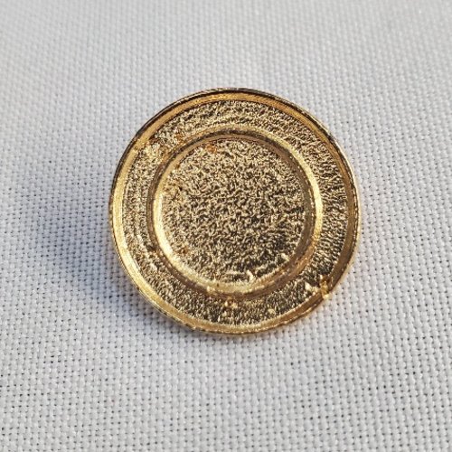 Bouton métal doré - motif cratère mat - 22 mm