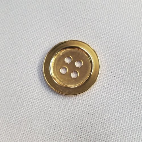 Bouton métal doré - 4 trous - 18 mm