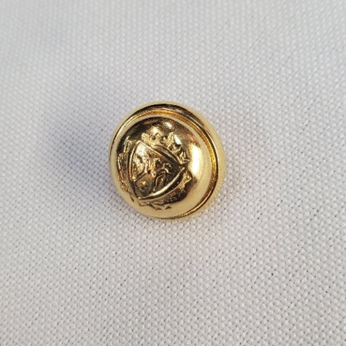 Bouton métal doré bombé - lisse - 14 mm