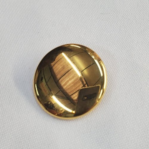 Grand bouton métal doré bombé - 31 mm
